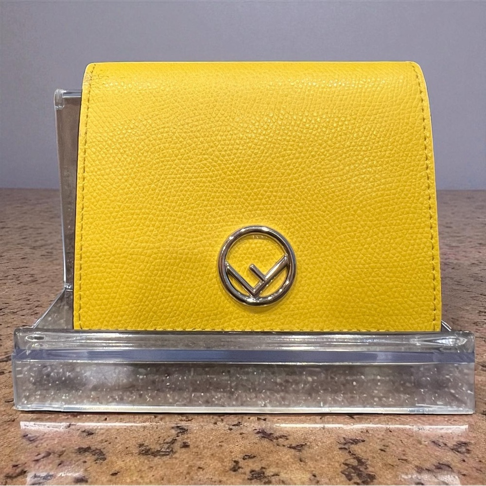 FENDI Vintage Yellow FF Blue Zucca Wallet